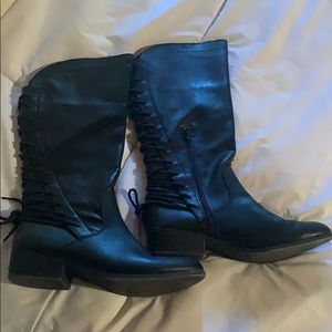 SM Women's Randy Black Knee-High Boots